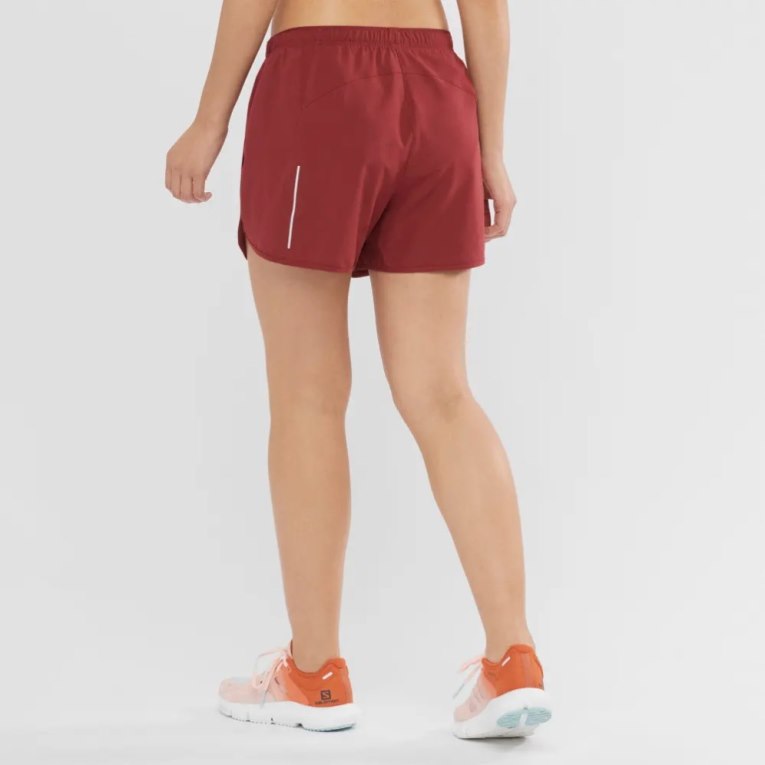 Red Salomon Agile Women's Running Shorts | IE BL8301